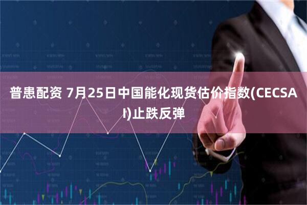 普患配资 7月25日中国能化现货估价指数(CECSAI)止跌反弹