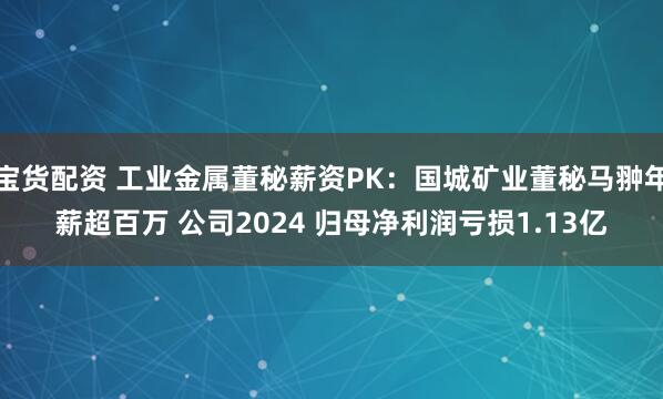 宝货配资 工业金属董秘薪资PK：国城矿业董秘马翀年薪超百万 公司2024 归母净利润亏损1.13亿