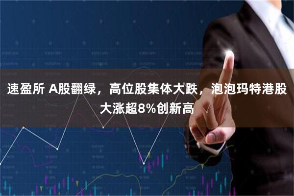 速盈所 A股翻绿，高位股集体大跌，泡泡玛特港股大涨超8%创新高