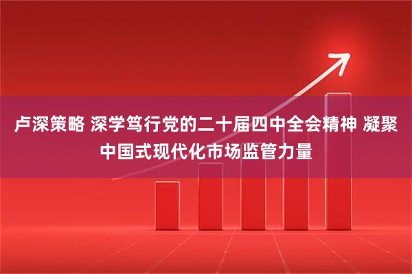 卢深策略 深学笃行党的二十届四中全会精神 凝聚中国式现代化市场监管力量